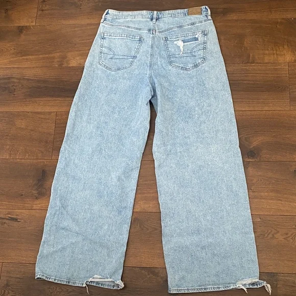 American Eagle Super High Rise Baggy Wide Leg Jeans Women’s 10 - Picture 6 of 7
